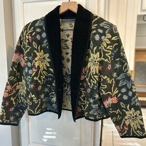 Vintage "New Identity" floral tapestry jacket